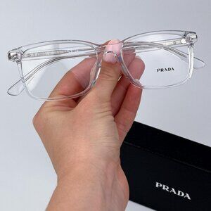 Prada PR14WVF 2AZ1O1 Men  BRAND NEW Eyeglasses Crystal Square